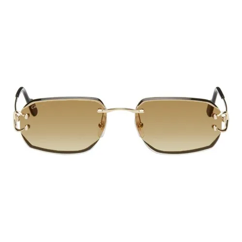 Cartier Металл Ацетат Нерегулярная форма Солнцезащитные очки Женские Золото