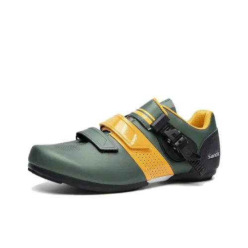 SANTIC Покрытие Поддержка Устойчивость к истиранию Дышащий Противоскользящий Низкий Топ Велосипедные кроссовки Унисекс Лесной зеленый