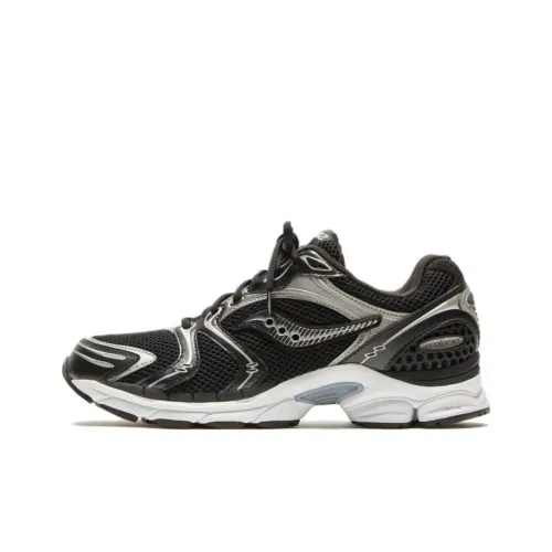 Saucony ProGrid Triumph 4 Slip-Resistant Abrasion-Resistant Low-Top Беговые кроссовки Мужские Черные Серебряные