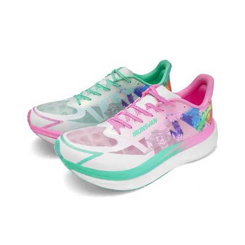IRUNSVAN Низкий топ Беговые кроссовки Унисекс Несоответствующие цвета Граффити Селадон Императрица Цвет