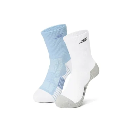 Skechers 2 шт Ярко-белый/Холодно-голубой Унисекс MID Носки до икры