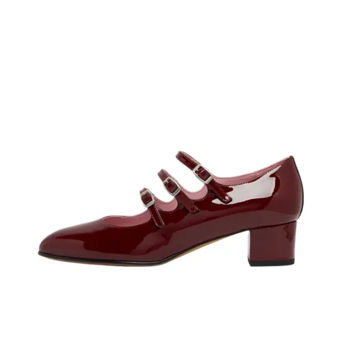 Carel Kina Грубый каблук Туфли Мэри Джейн 4CM Женские Красный