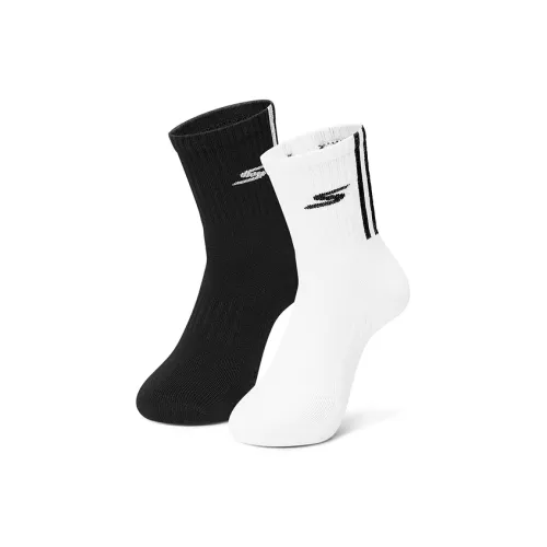 Skechers 2 шт Белый+Черный Унисекс MID Носки до икры