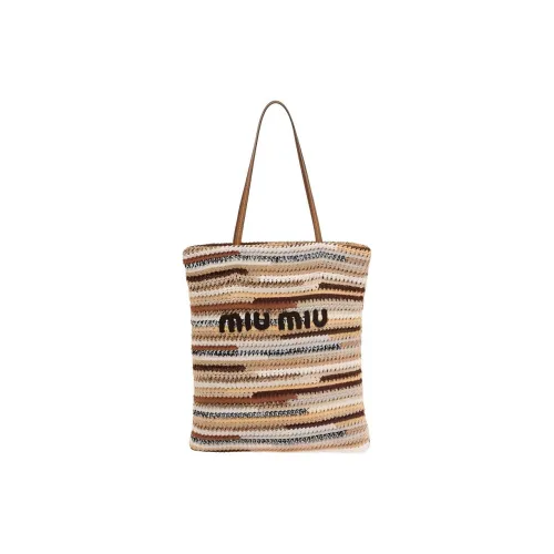 MIU MIU Вязальная игла Ткани вязаные Тоут Сумка Сумка для покупок Сумка на плечо Сумка Женские Многоцветный