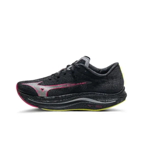 Кроссовки для бега Mizuno Wave Rebellion Flash 2, низкий топ, серый/черный, унисекс