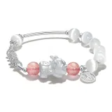 Браслет с бусинами "Удачи Китайское благоприятное животное" красного цвета