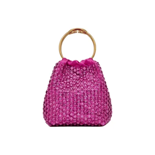 Вышивка Valentino ведрообразная сумка маленькая женская фуксия