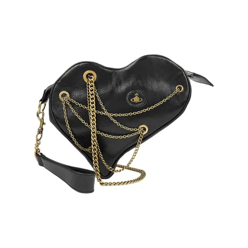 Vivienne Westwood Полированная кожа клатч-сумка в форме сердца женский черный