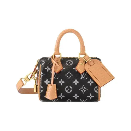 LOUIS VUITTON Speedy Кожа Ручная Сумка Сумка через плечо Сумка на плечо Женская Синяя