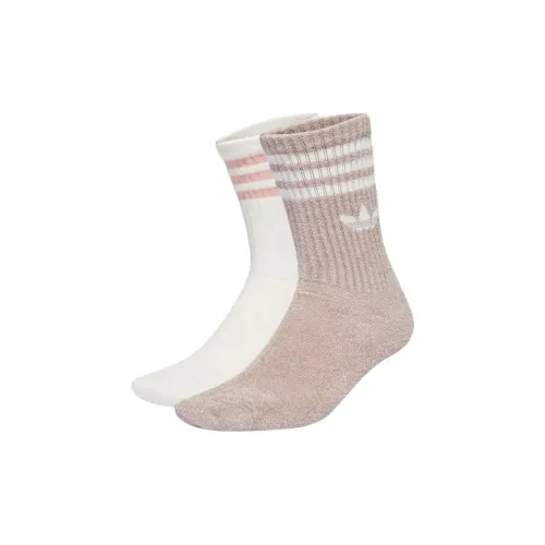 Adidas Originals Носки Crew Унисекс 2 упаковки Белый + Розовый Фиолетовый