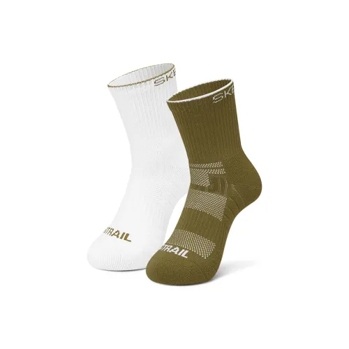 Skechers Носки Crew Унисекс 2 упаковки Белый Мох Зеленый