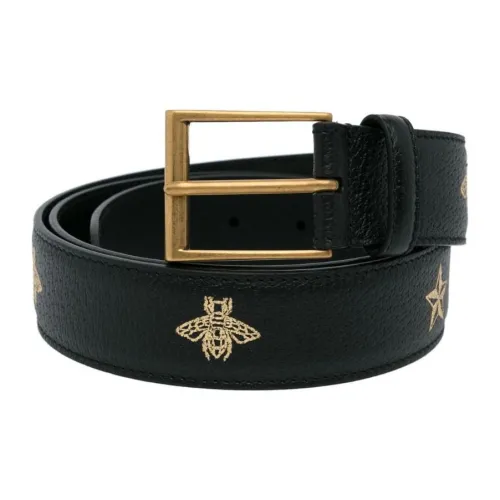 GUCCI Телячья кожа Металл Кожаные ремни Женские Черный