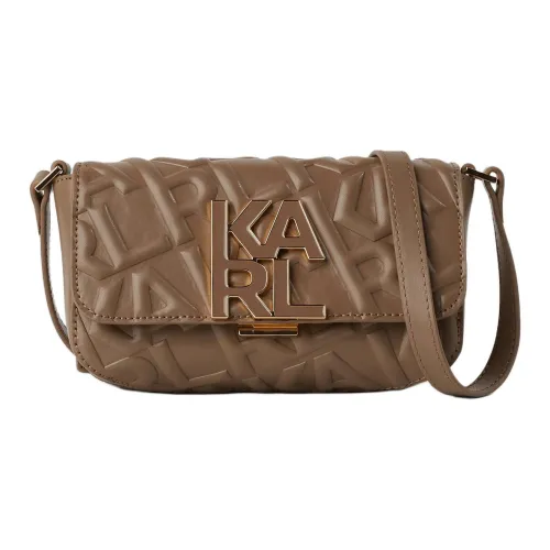 Сумка через плечо из гладкой кожи Karl Lagerfeld женская цвет тауповый