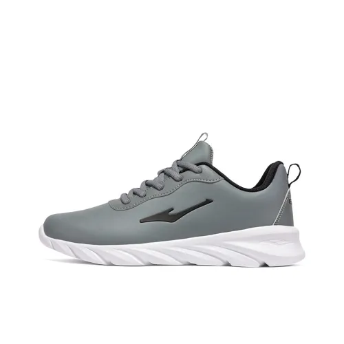 Erke Slip-resistant Abrasion-resistant Low-top Беговые кроссовки Мужские Серый Черный