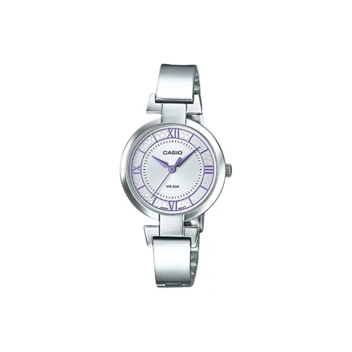 CASIO Кварцевый механизм ремешок из нержавеющей стали женские часы белый циферблат