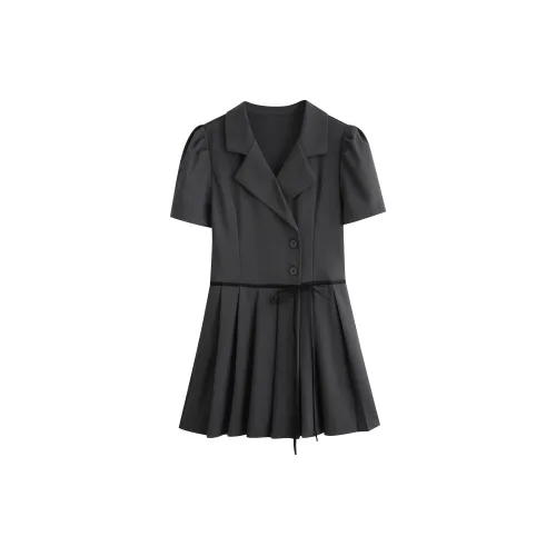 ZCDECO Короткий рукав платье женское элегантное серое