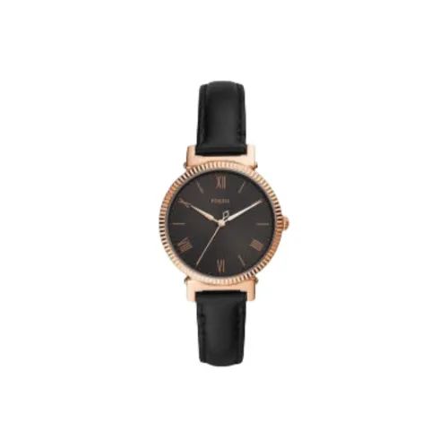 FOSSIL Наручные часы Кварцевый механизм Кожаный ремешок 34 мм Черный циферблат Женские часы