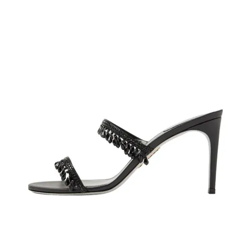 RENE CAOVILLA Chandelier Слипоны 8 см Женские Черный