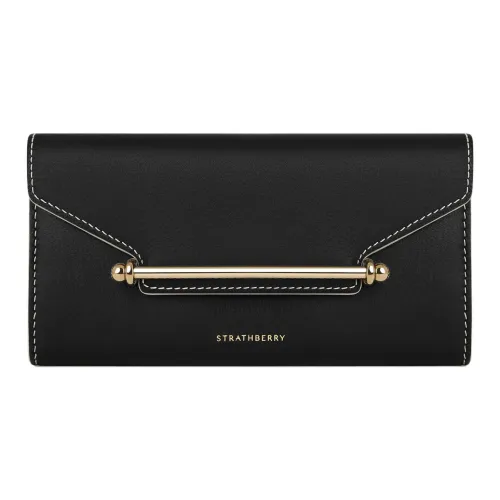 Strathberry Smooth Calfskin Crossbody Bag Wallet Women's Black