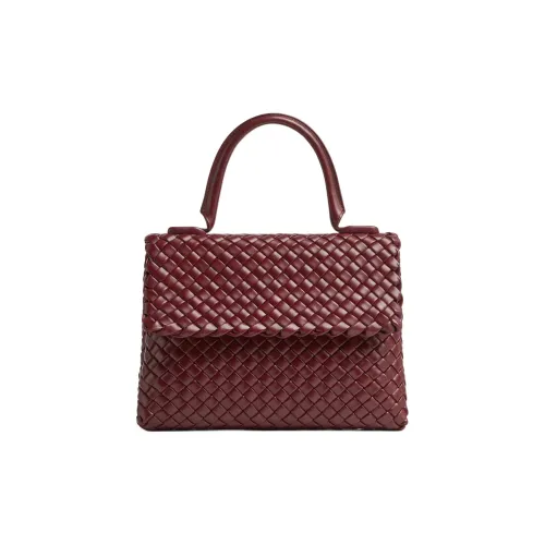 Bottega Veneta Patti Овечья кожа Сумка через плечо Сумка Маленькая Женская Вишнево-красная