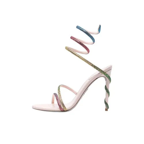 RENE CAOVILLA Margot One Strap Sandals 11cm Women's Light Pink