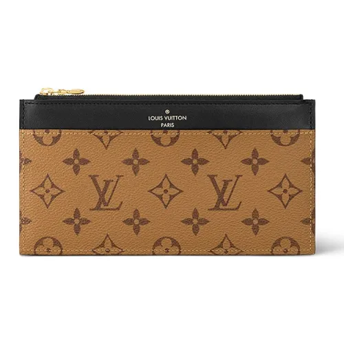 LOUIS VUITTON MONOGRAM REVERSE Покрытый холст с кожаными вставками унисекс коричневый клатч