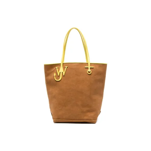 JW Anderson Хлопок Тоут Сумка Сумка для покупок Сумка на плечо Сумка Женская Умбра и Желтая