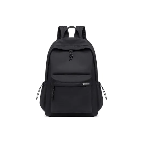 Bobby Bear Oxford Backpack Students Backpack Laptop Bag Travel Bag Unisex Classic Black Ecru
