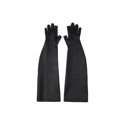 RICK OWENS Телячья кожа, шелк, перчатки женские