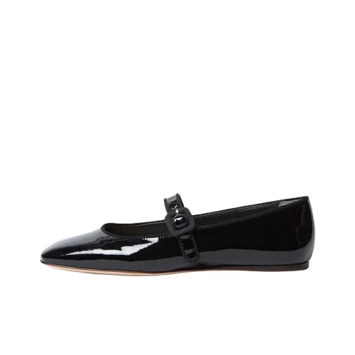 Loeffler Randall Ginger Flat Mary Jane Shoes Women's Black