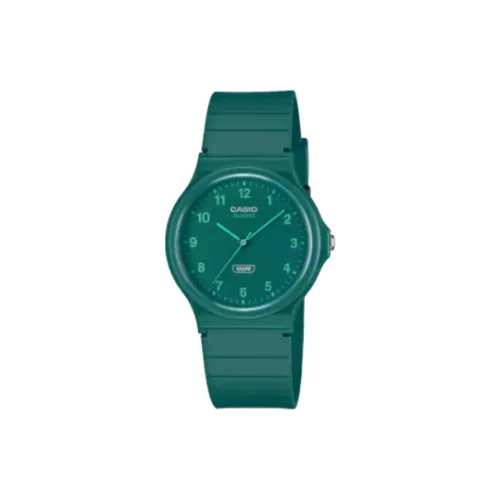 CASIO Кварцевый механизм Смольный ремешок Часы с детским зеленым циферблатом