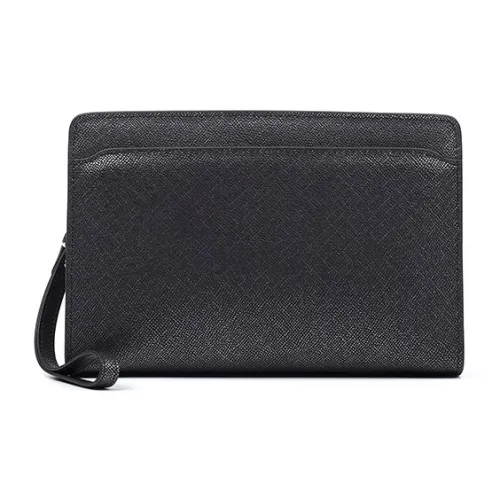 DOSRFINI Натуральная кожа клатч большой мужской черный