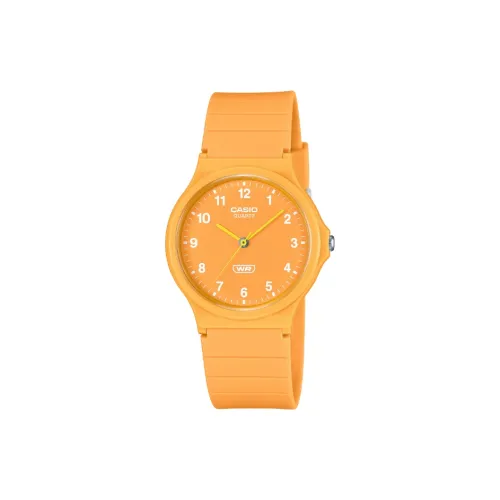 CASIO Кварцевый механизм Смольный ремешок Часы унисекс Апельсиновый циферблат