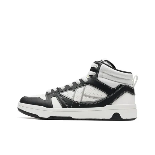 XTEP MAXX LITE Легкие Высокие Кроссовки для Скейтбординга Мужские Холст Белый Черный