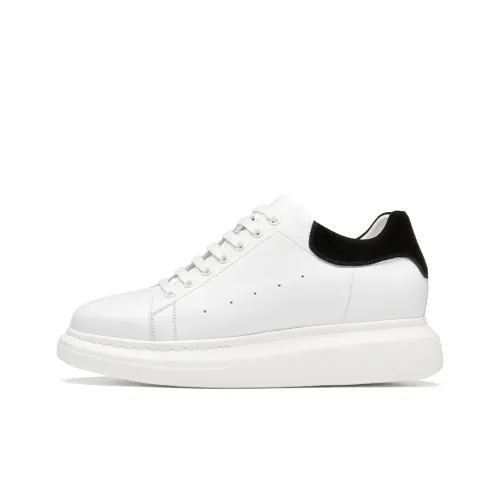 1M8 Slip-resistant Abrasion-resistant Low Top Skateboard Shoes Men's White Black Multicolor