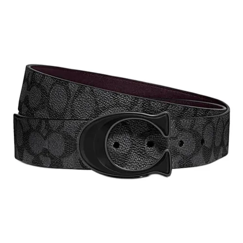 COACH Покрытие Canvas Телячья Кожа Кожаные Ремни Мужской Черный 3,8 см