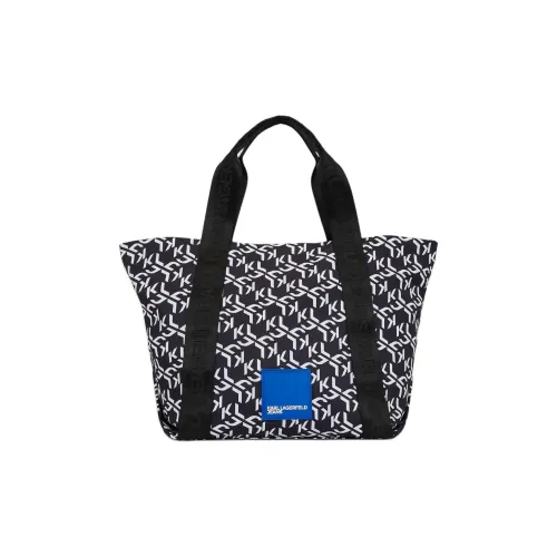 Karl Lagerfeld Переработанный полиамид Тоут Сумка Сумка для покупок Сумка среднего размера Женская Черная и Белая