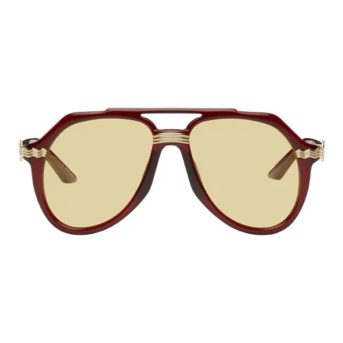 CASABLANCA Ацетат 18K золото Aviator Солнцезащитные очки Мужской Красный
