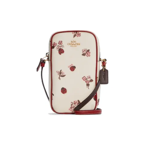 COACH Чехол для телефона из кожи сумка через плечо маленькая женская белая