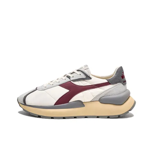 Diadora Heritage Slip-resistant Low Top Casual Shoes Unisex Gray Beige Red Диадора Heritage противоскользящие низкие топ повседневная обувь унисекс серый бежевый красный