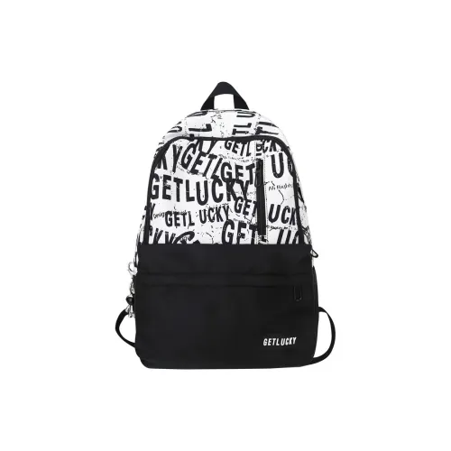 OURFUN Нейлон Рюкзак Унисекс Черный с Белым Текст Белая Подкладочная ткань Черный Текст Черная Планета Blue Planet