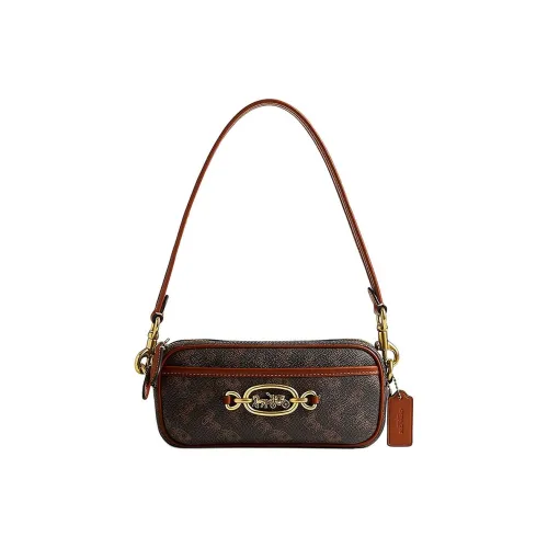 COACH Canvas Сумка с кожаными вставками сумка через плечо женская трюфель полированный янтарный