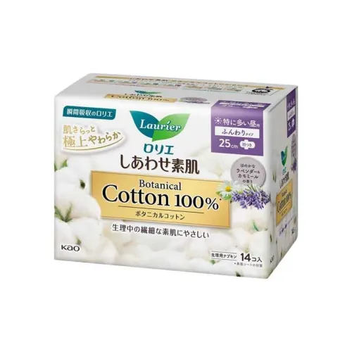 Laurier Импортный From Япония F Collection Органический хлопок Мягкий Дружественный к коже Санитарные прокладки 25см*14 Штук