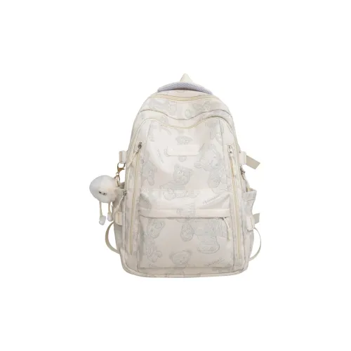 Kaka Tree Нейлон Рюкзак Унисекс Экрю Черный Зеленый