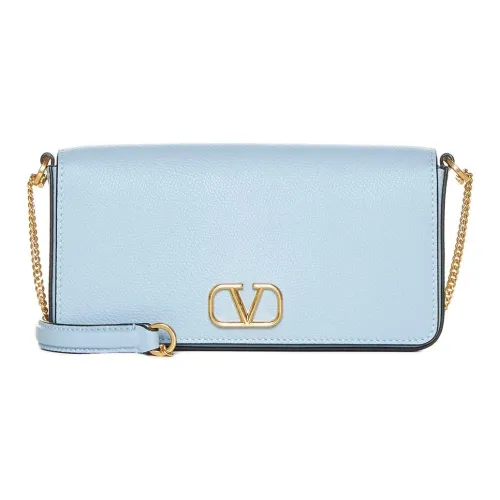 Valentino Vlogo Телячья кожа Сумка через плечо Синяя