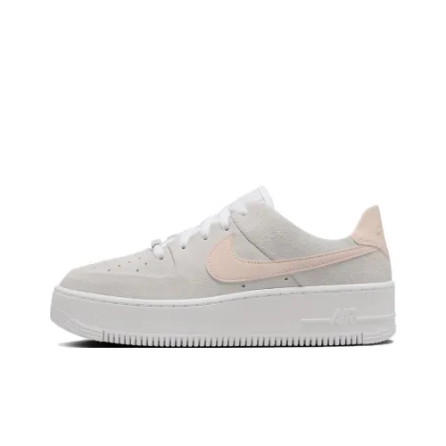 Nike Air Force 1 Anti-slip Легкий Низкий Топ Скейтбординг Кроссовки Женские Серый Розовый