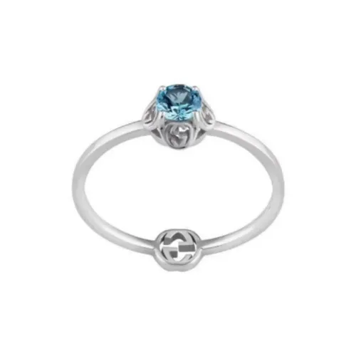 GUCCI 18К Белое золото с топазом кольца женские