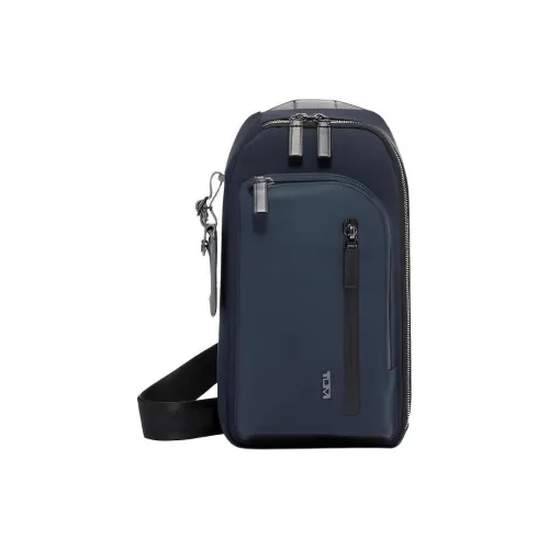 TUMI Nylon с кожаной вставкой бананка сумка через плечо сумка-слинг мужская морской синий пэчворк