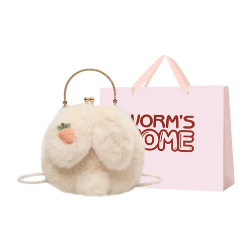 Worm's Home Плюшевый через плечо сумка обычный женский белый