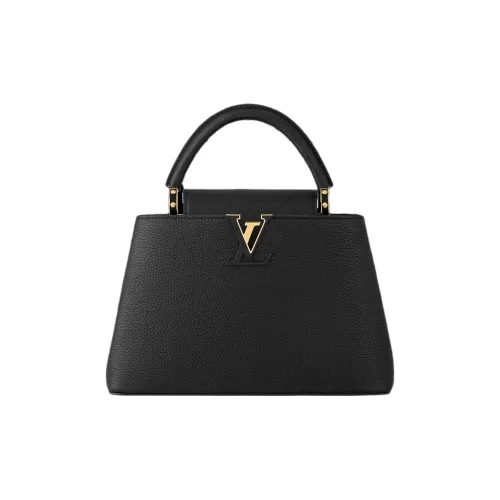 LOUIS VUITTON Capucines Full с рельефом Taurillon кожа портативная сумка через плечо средний размер женский черный